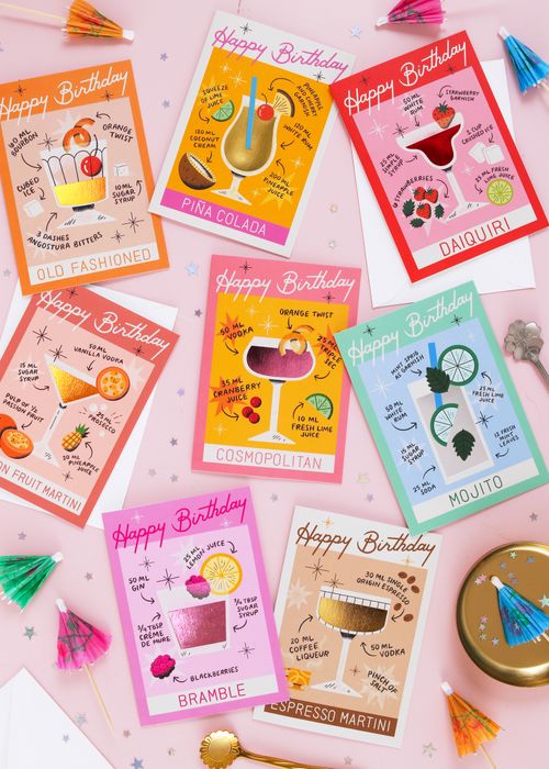 Cocktail Birthday Cards