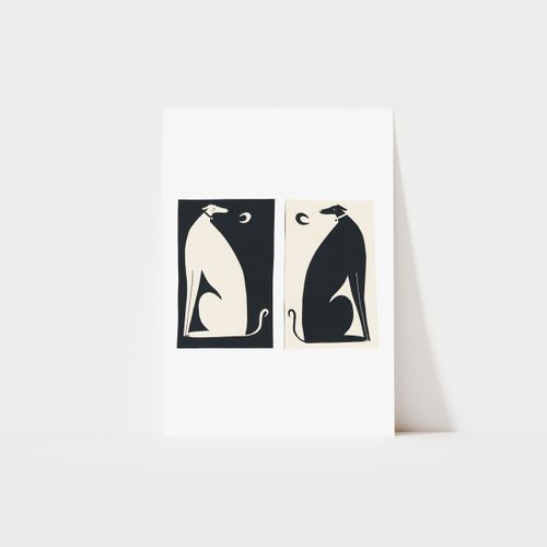 Negative / Positive Dogs Art Print