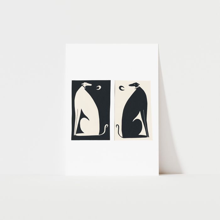 Negative / Positive Dogs Art Print