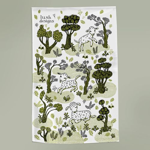 Lamb tea towel