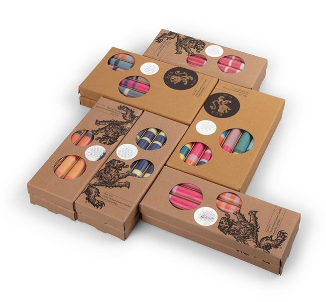 NEW! Mixed FESTIVE Striped Dinner Candles