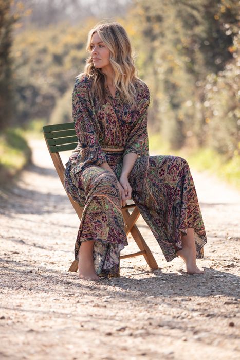 Palazzo trousers and wrap around top