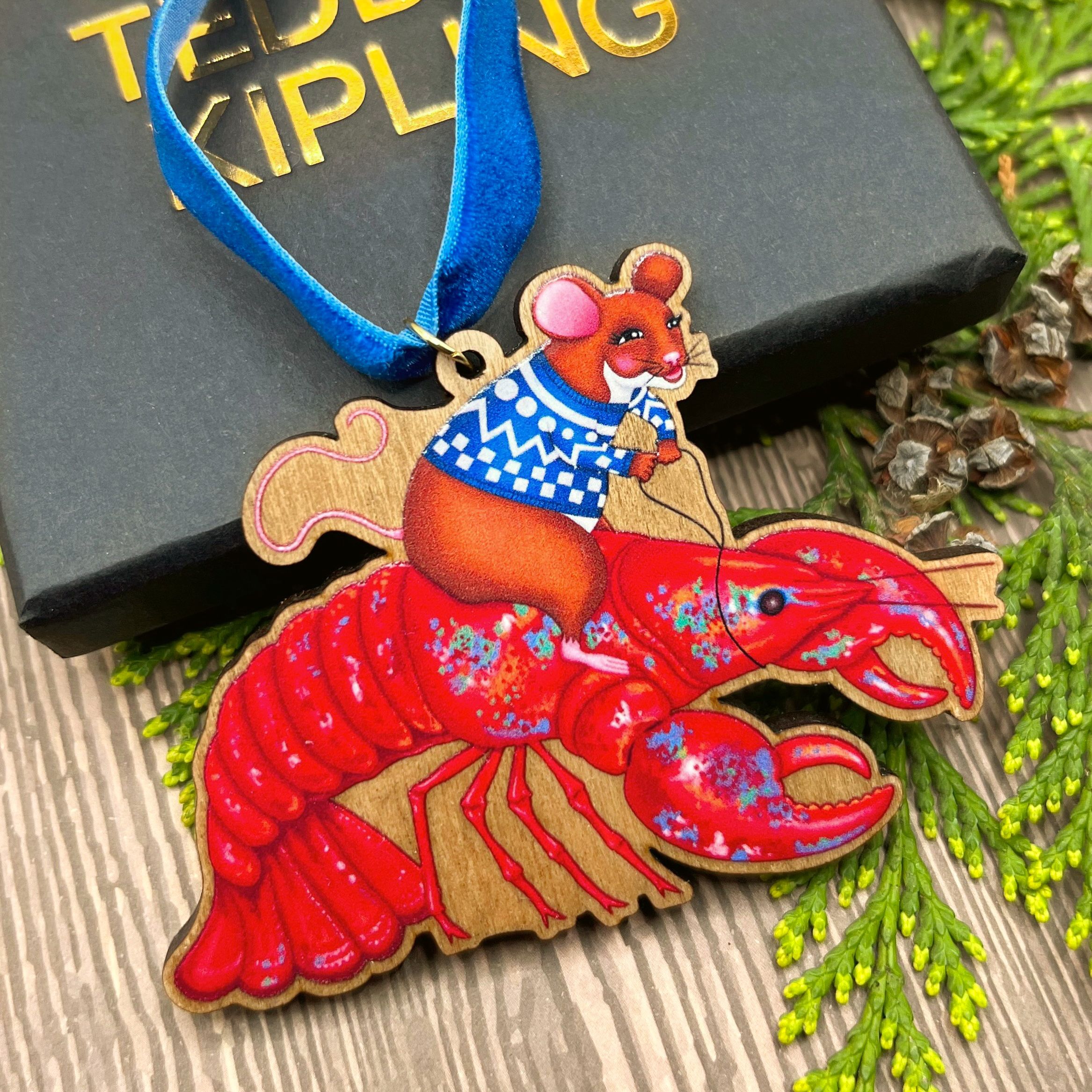 Mouse On A Lobster Christmas Tree Decoration