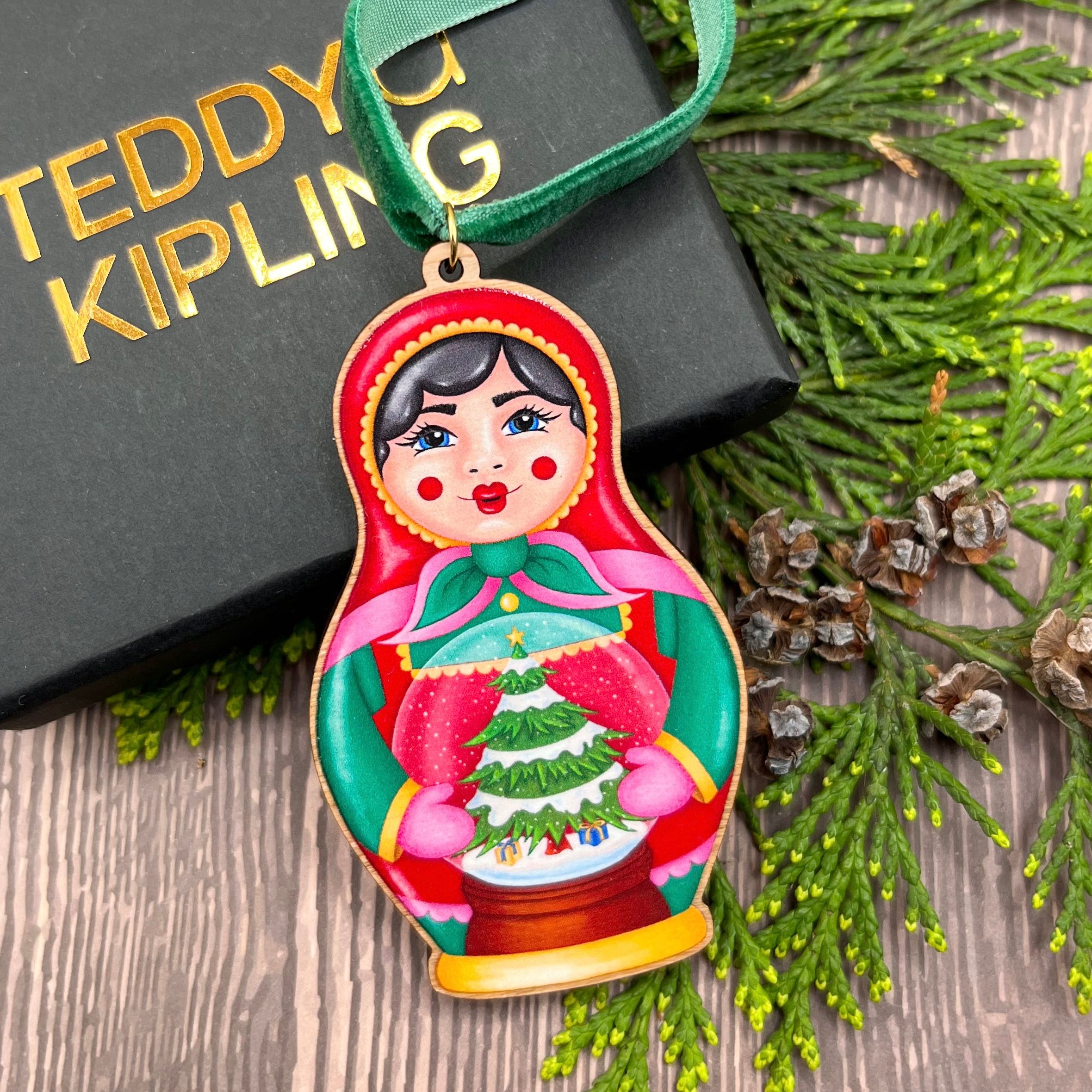 Russian Doll Wooden Christmas Tree Decoration
