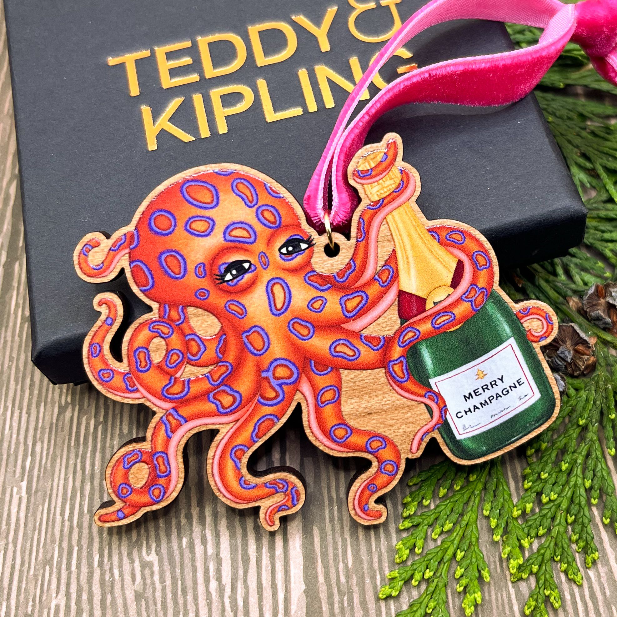 Champagne Octopus Christmas Tree Decoration