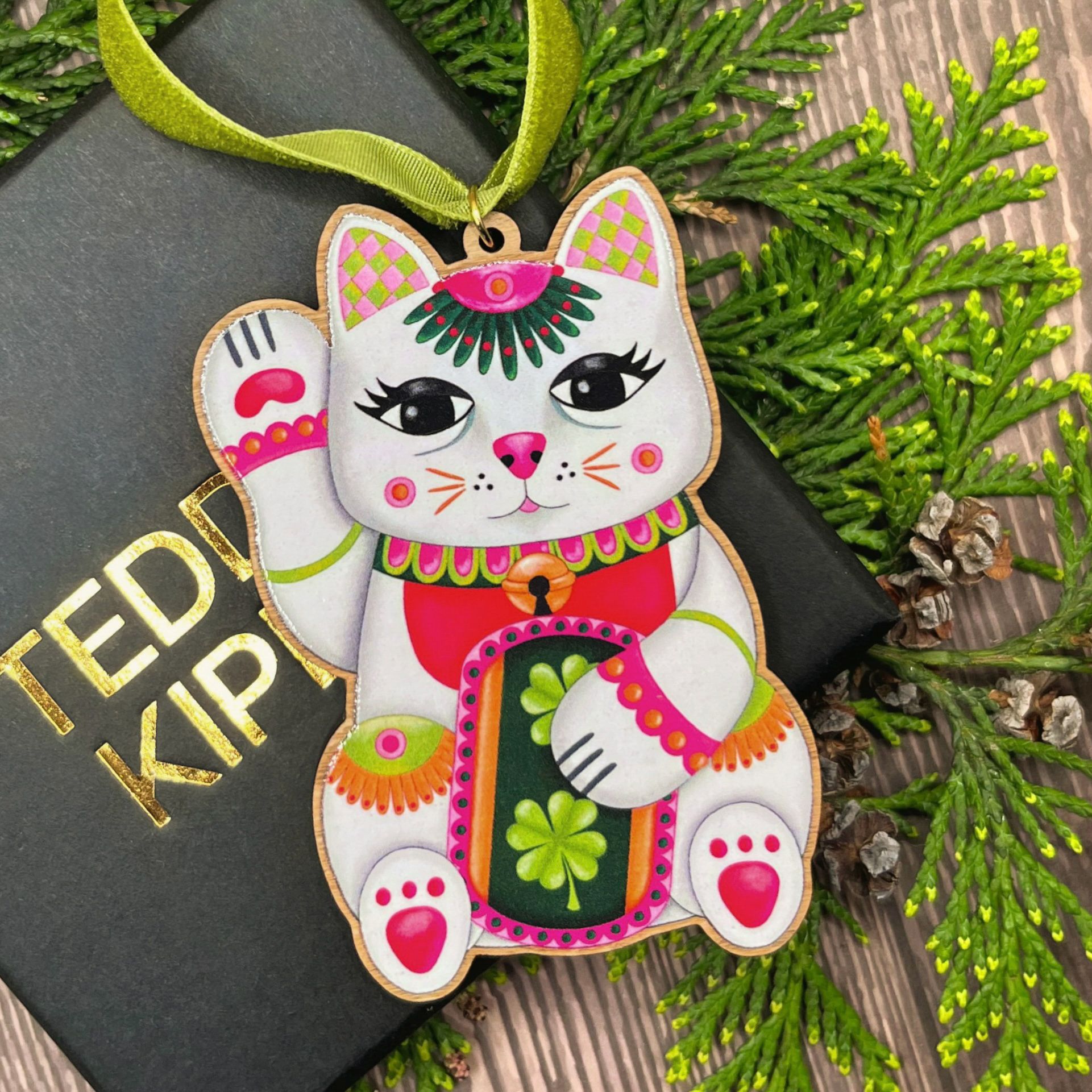 Lucky Cat Christmas Tree Decoration