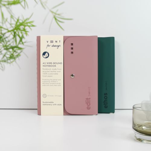 Luxury recycled leather wire-bound Folios
