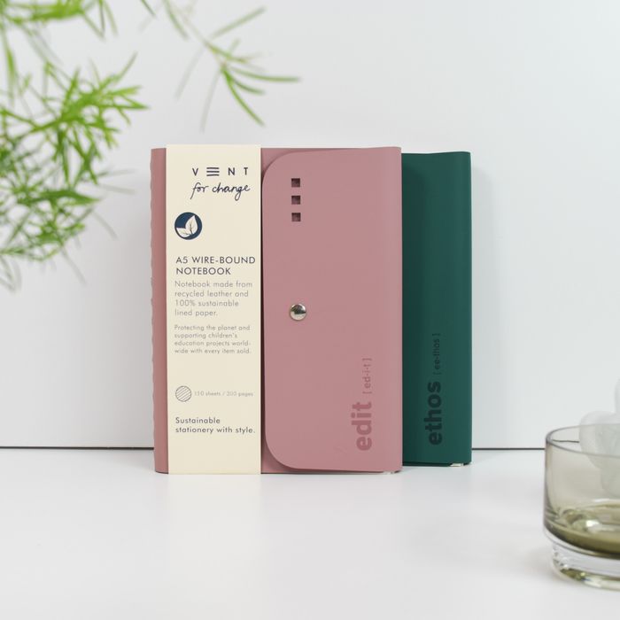 Luxury recycled leather wire-bound Folios