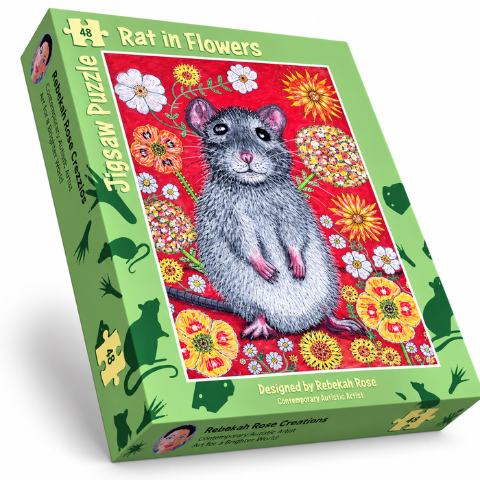 Jigsaw Puzzle: Rat in Flowers 