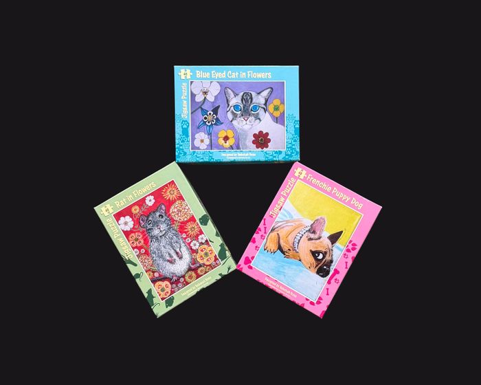 Jigsaw Puzzle: Rat in Flowers 