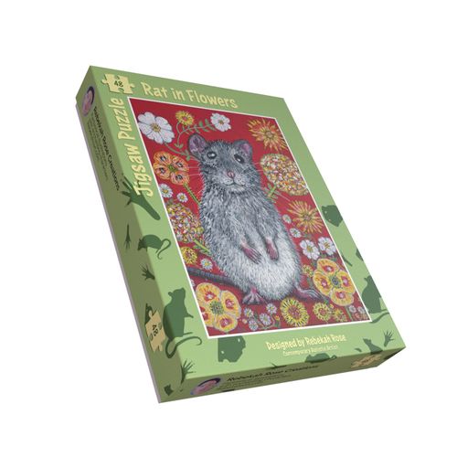 Jigsaw Puzzle: Rat in Flowers 