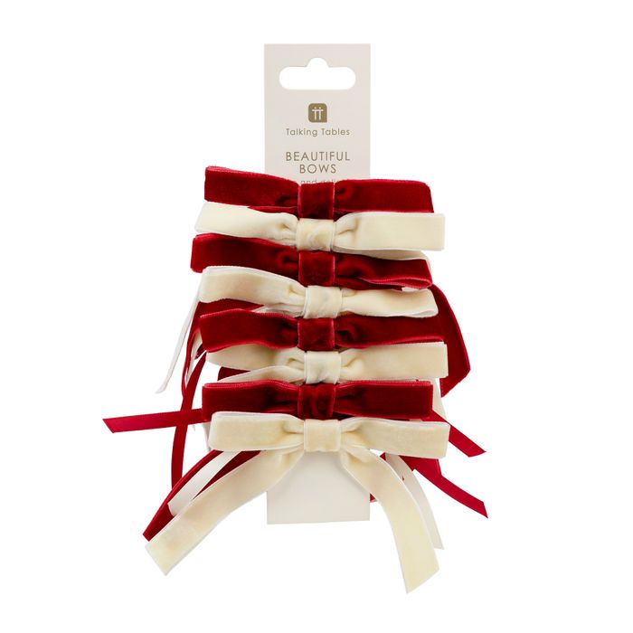 Red & Cream Velvet Bows