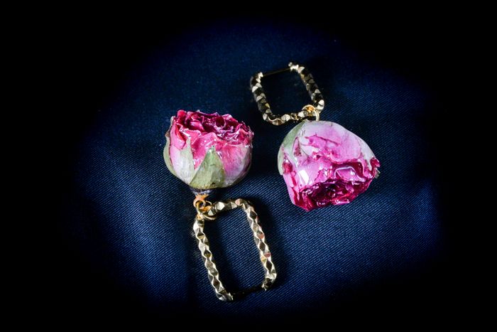 Rose Bud Huggie Hoops