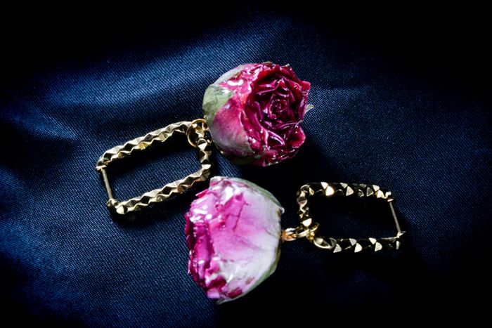 Rose Bud Huggie Hoops
