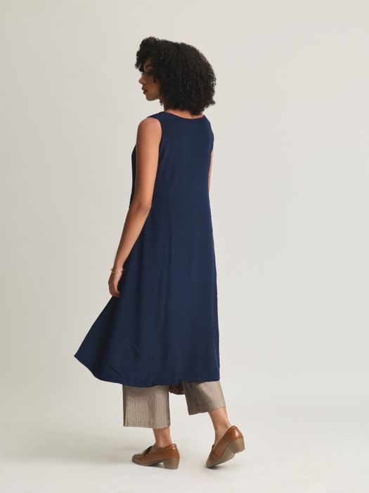 Crepe Silk Textured Long Top