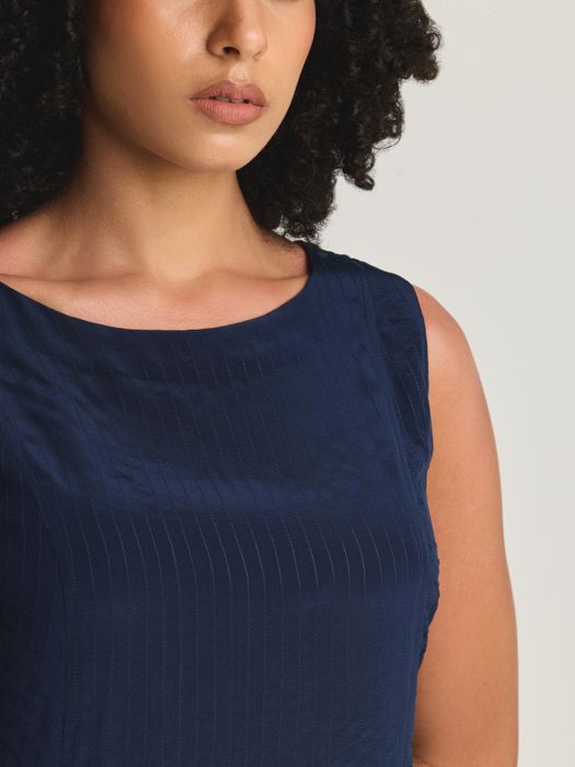 Crepe Silk Textured Long Top