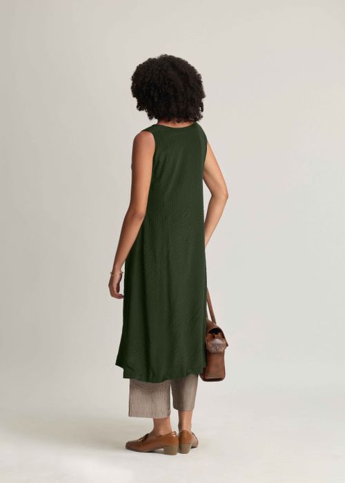 Crepe Silk Textured Long Top