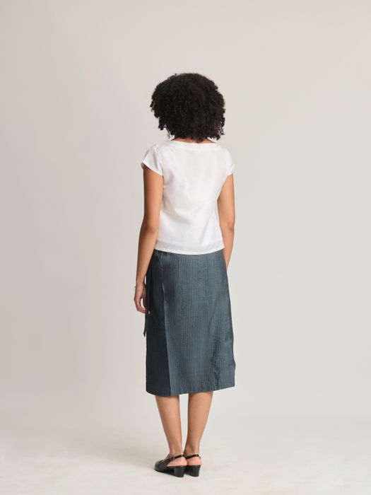 Mulberry Silk Embroidered Cap Sleeve Top