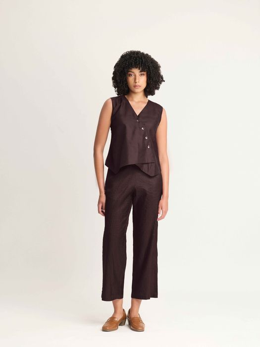 Mulberry Silk Overlap Vest