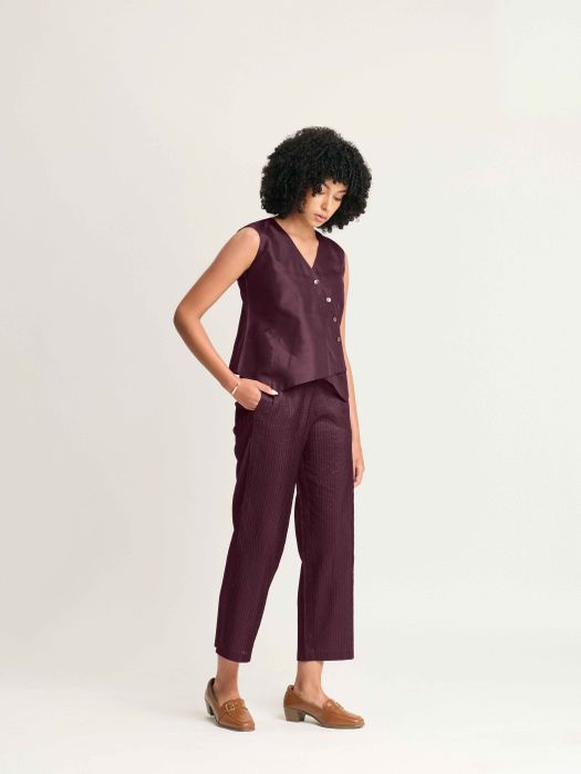 Mulberry Silk Overlap Vest
