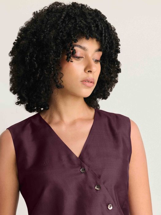 Mulberry Silk Overlap Vest