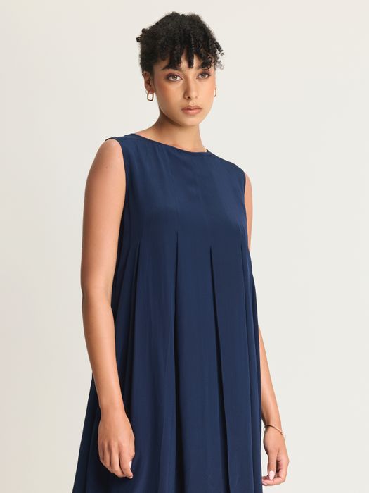 Crepe Silk Pleated Dress
