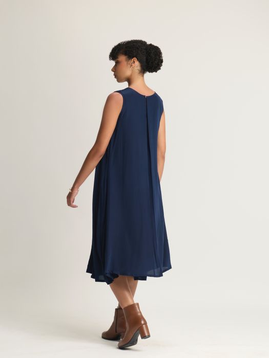 Crepe Silk Pleated Dress