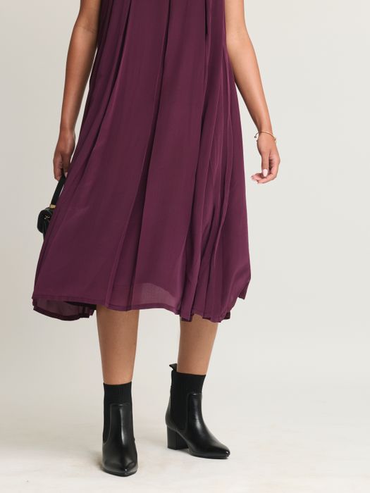 Crepe Silk Pleated Dress