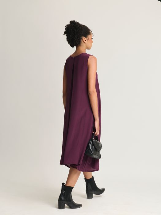 Crepe Silk Pleated Dress