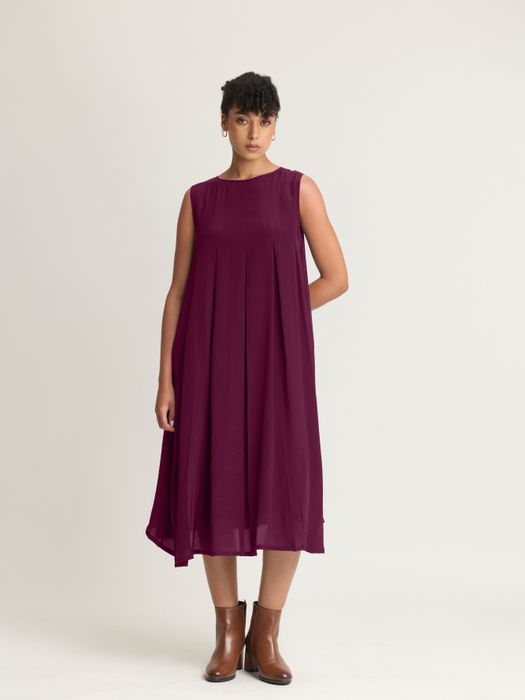 Crepe Silk Pleated Dress