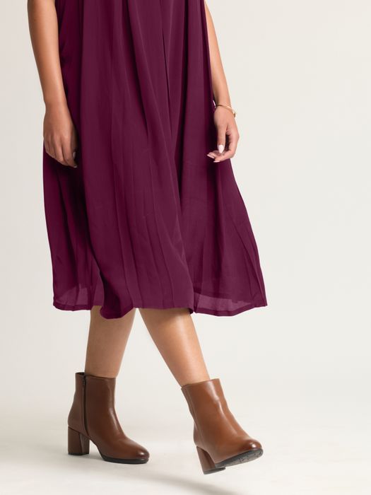 Crepe Silk Pleated Dress