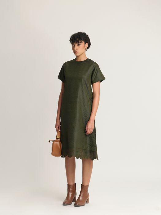Mulberry Silk Embroidered Dress