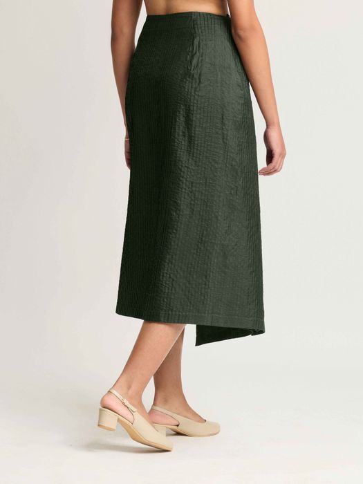 Mulberry Silk Asymmetrical Wrap Skirt