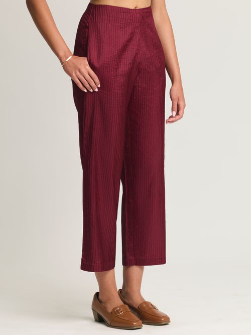 Mulberry Silk Pintuck Trousers