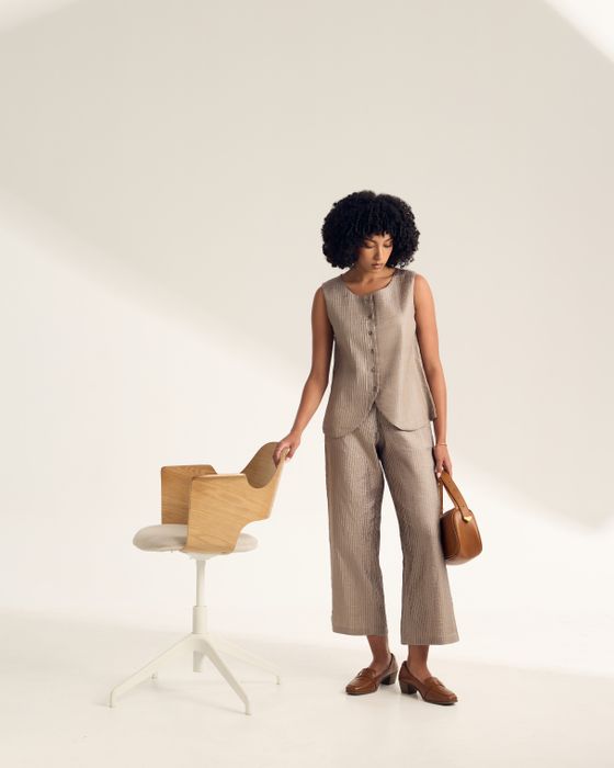 Mulberry Silk Pintuck Trousers
