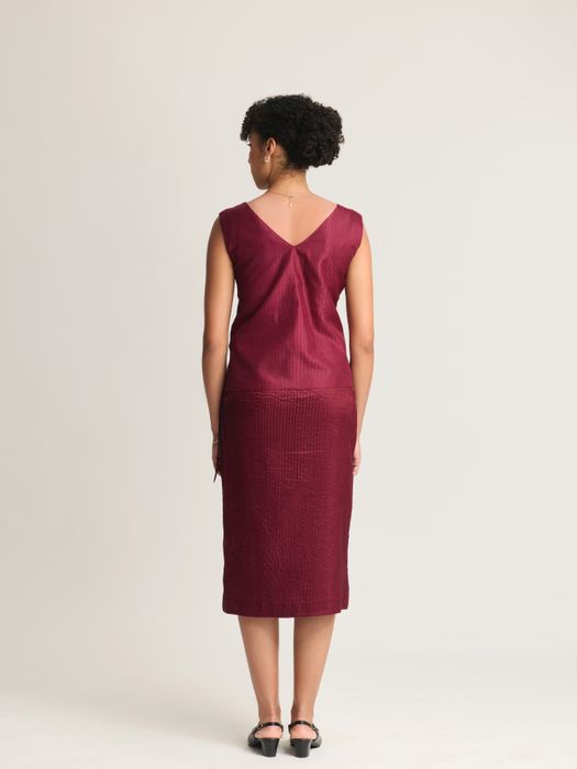 Mulberry Silk Embroidered Wrap Skirt Set