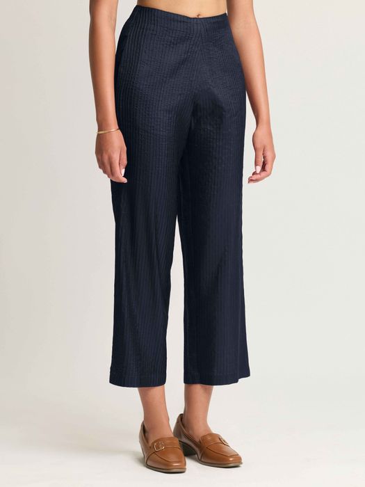 Mulberry Silk Overlap Vest and Pintuck Trouser Set