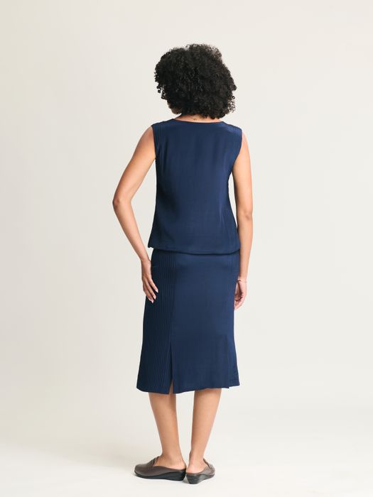 Crepe Silk Vest and Skirt Set