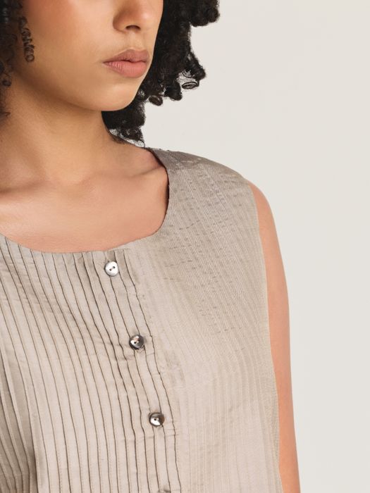 Mulberry Silk Wide Neck Vest and Pant Set