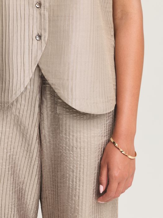 Mulberry Silk Wide Neck Vest and Pant Set