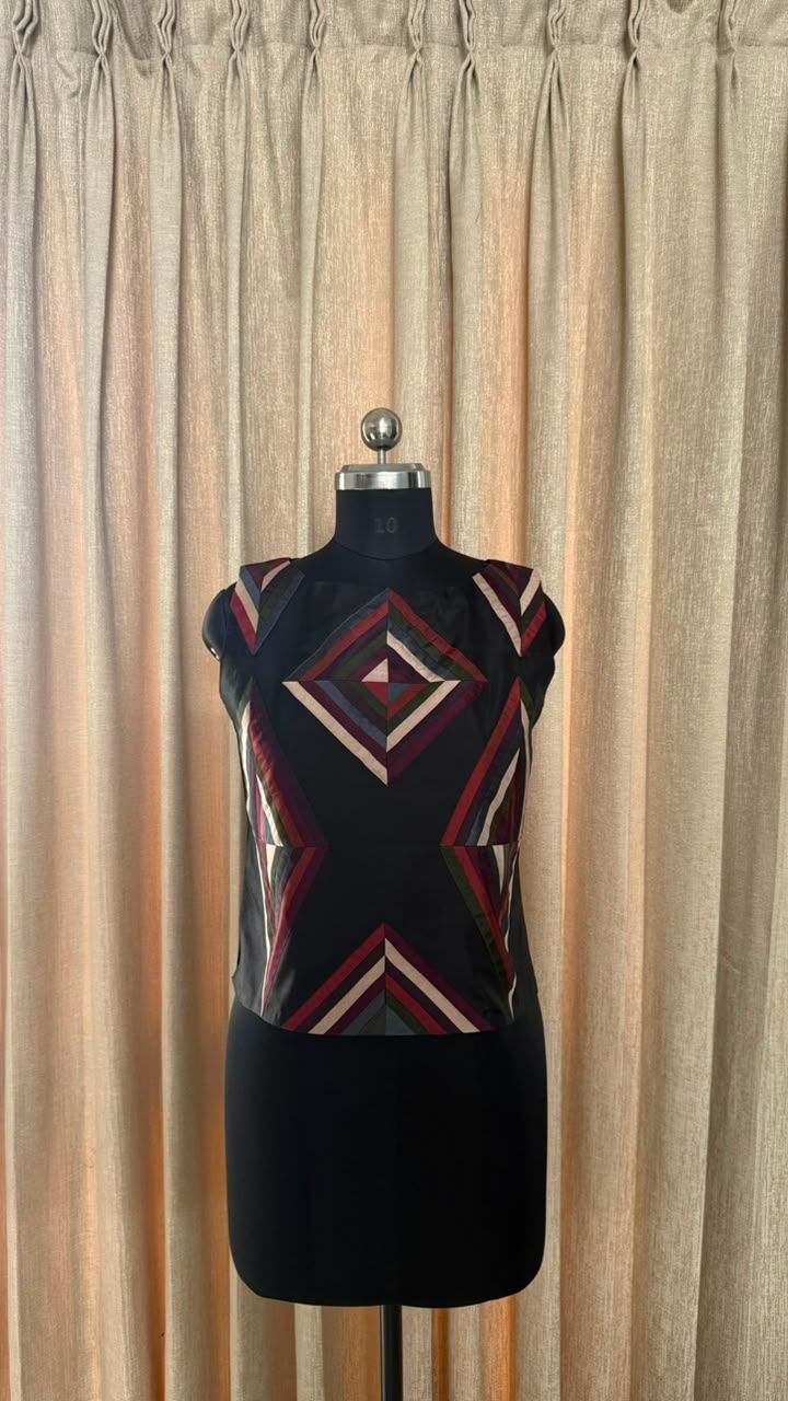 Mulberry Silk Diamond Applique Top