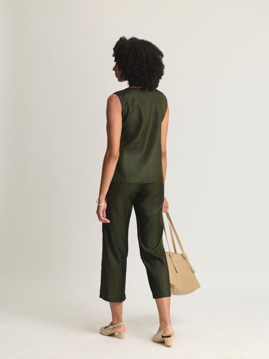 Mulberry Silk Wide Neck Vest and Pant Set