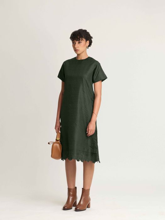 Mulberry Silk Embroidered Dress