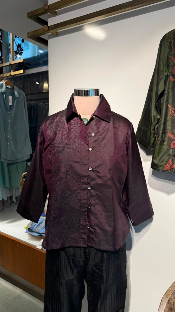 Mulberry Silk Embroidered Shirt 