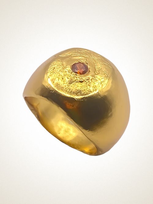 Round Signet Gem Ring