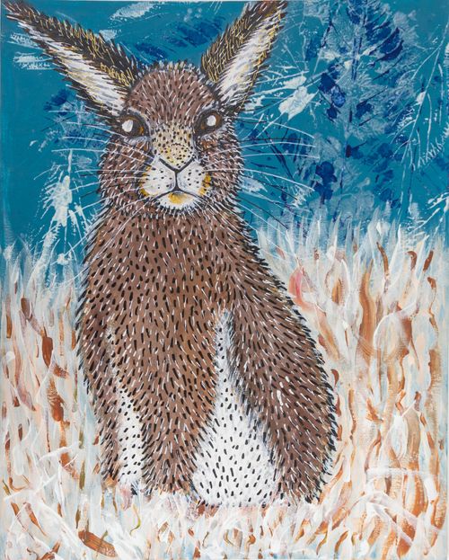 Greetings Card: Hare in Snow