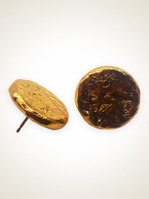 Grain Circle Stud Earrings