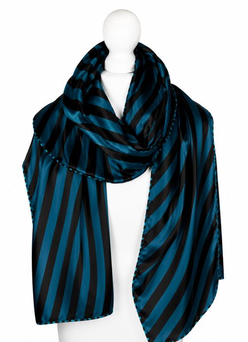 100% Silk Twill Striped Scarf Collection