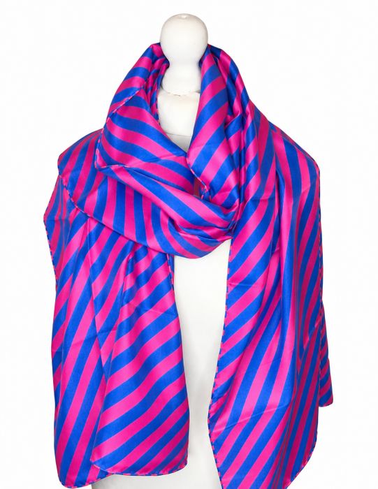 100% Silk Twill Striped Scarf Collection