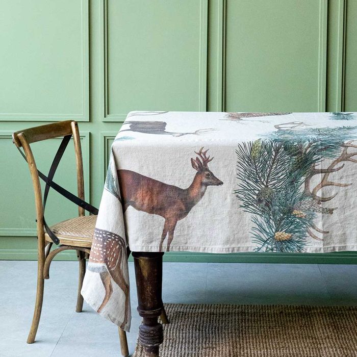Linen Tablecloth WILD ANIMALS